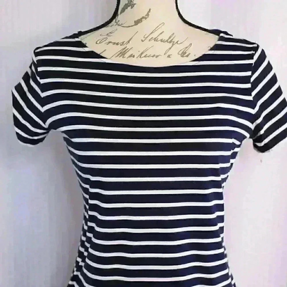 Boden Stripes Ahead of the Rest Size 4 blue/white stripe jersey - Picture 2 of 11